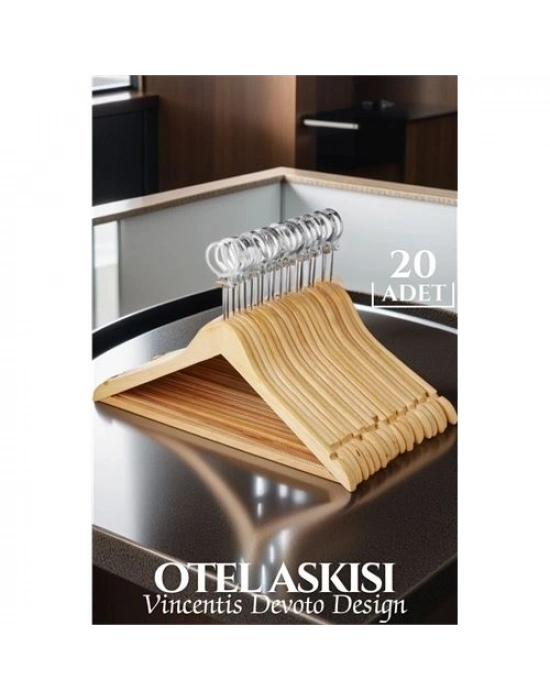 Otel Tip Askı 20 li Set Ahşap Vincentis Devoto Design 719599