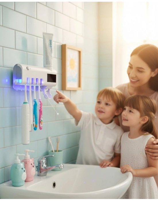 ® Otomatik Diş Macunu Sıkmalı UV Diş Fırçası Tutucu
