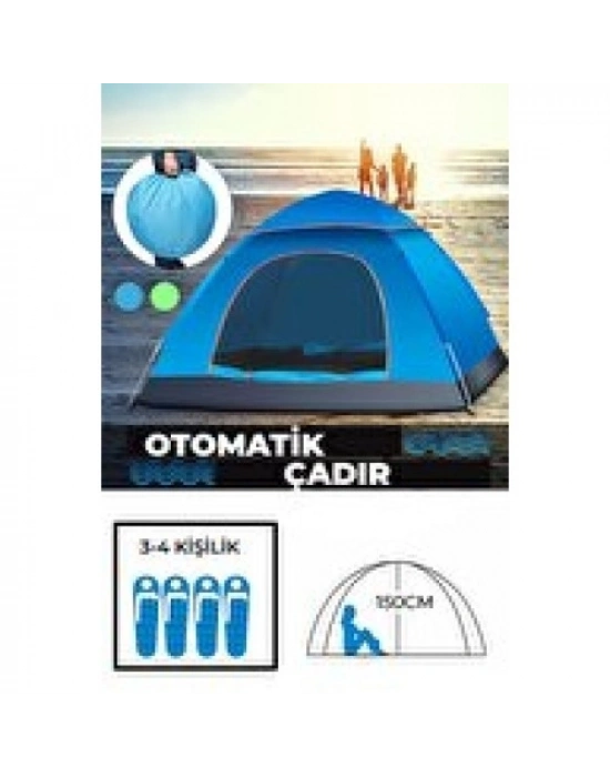 Otomatik Havada Açılan Su Geçirmez Çadır 4 Kişilik