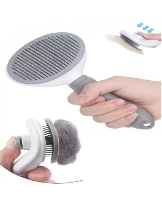 Otomatik Temizlenen Evcil Hayvan Tarağı Gri