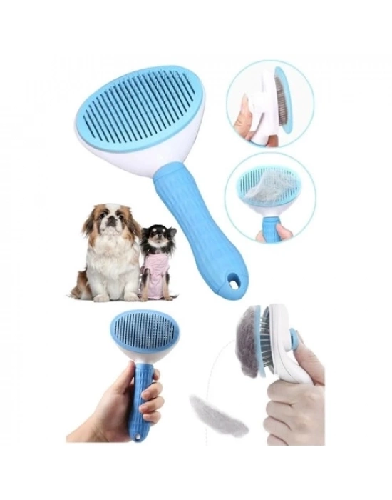 Otomatik Temizlenen Evcil Hayvan Tarağı Mavi