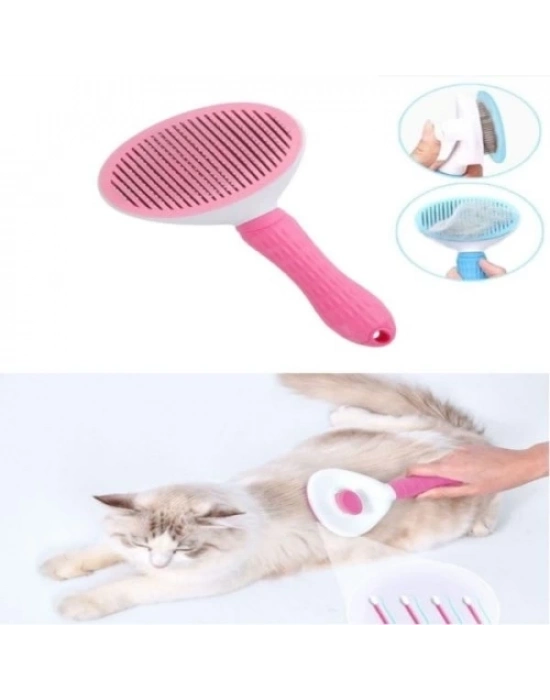 Otomatik Temizlenen Evcil Hayvan Tarağı Pembe