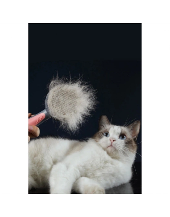 Otomatik Tuşlu Kendini Temizleyen Kedi Köpek Tarağı