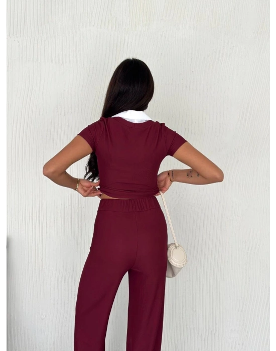 Ottoman kumaş beyaz gömlek yaka takım s4142