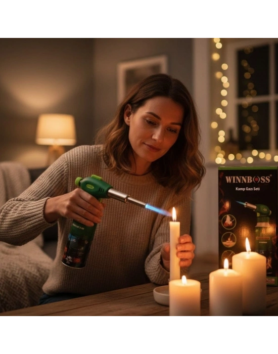®  Outdoor Kamp, Piknik ve Tamir İşleri İçin Kamp Gazı Seti – Taşınabilir Pürmüz Alev Tabancası ve Yüksek Performanslı Gaz Kartuşu