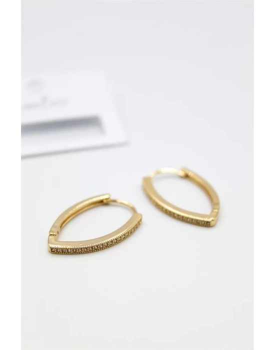 Oval Halka Küpe - Altın