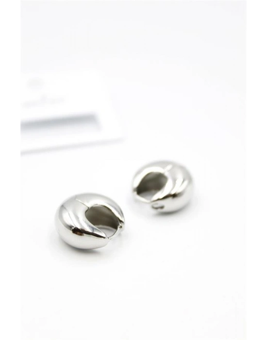 Oval Halka Küpe - Gümüş
