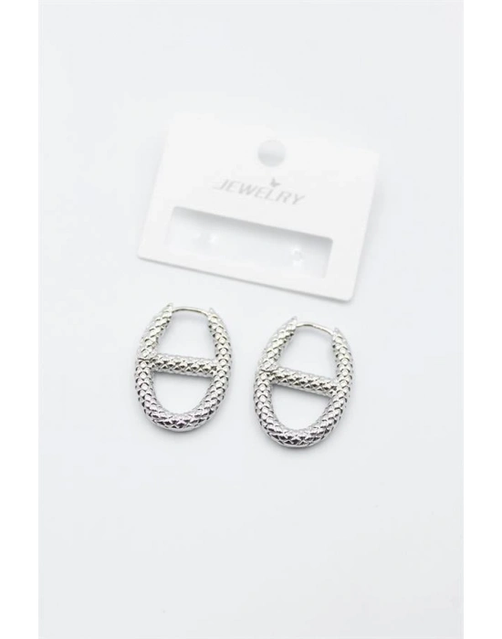 Oval Halka Küpe - Gümüş