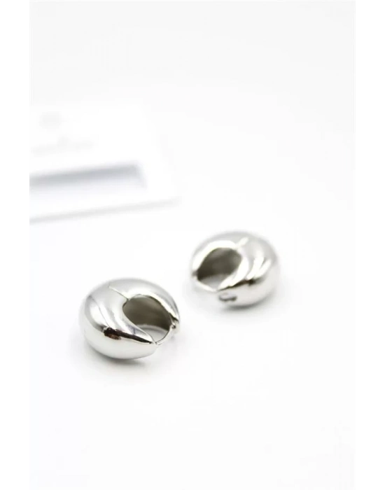 Oval Halka Küpe - Gümüş