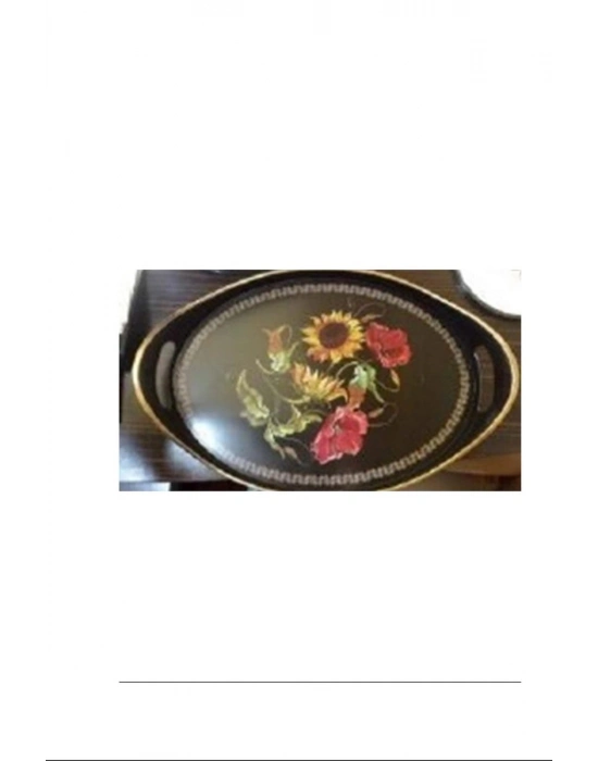 Oval Hira Desenli Sunum Tepsisi Royaleks-İSR-5723