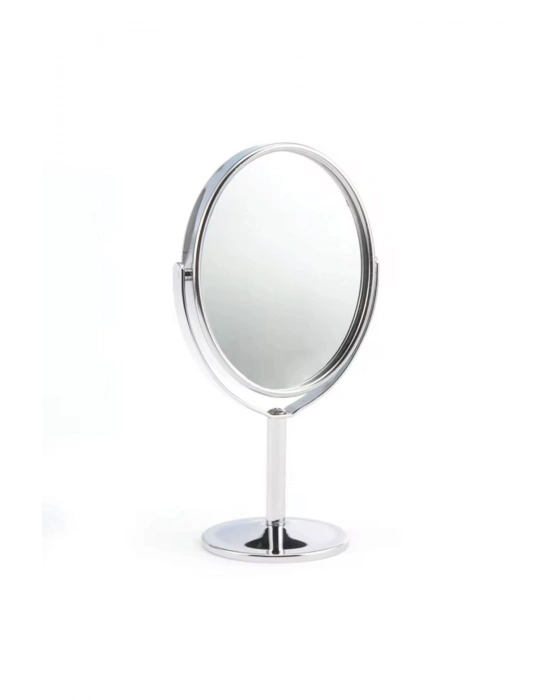 ® Oval Masaüstü Ayaklı 360° Dönebilen, İşyeri, Seyahat İçin Mini Krom Ayna 15X25CM