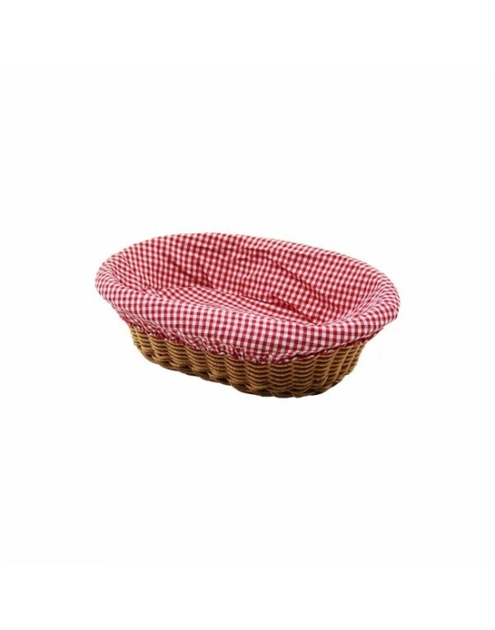 Oval Renkli Bezli İp Hasır Ekmek Sepeti
