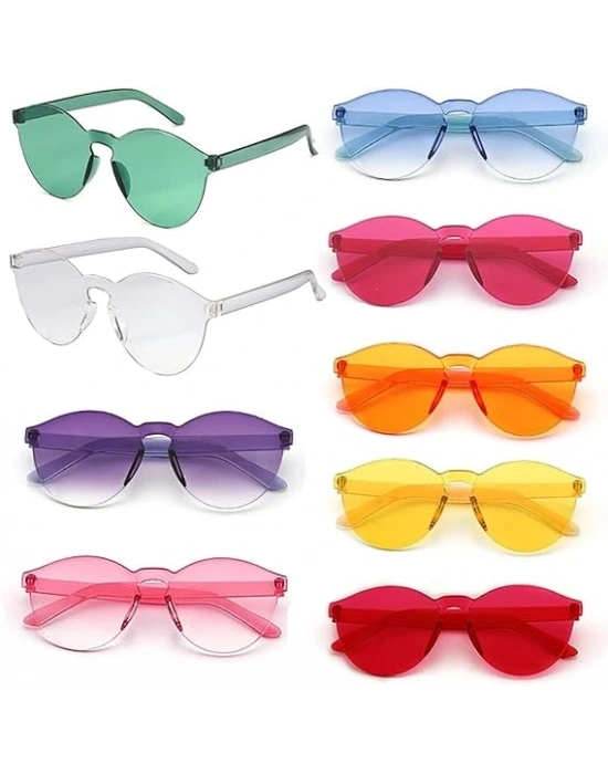 Oval Şekilli Çerçevesiz Parti Gözlüğü 6 Renk 6 Adet