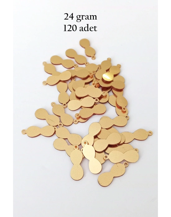 Oya Abiye Bileklik Kolye Pleksi Metalik Plastik Pul Altın Renk 24 gram 120 adet - BNC540