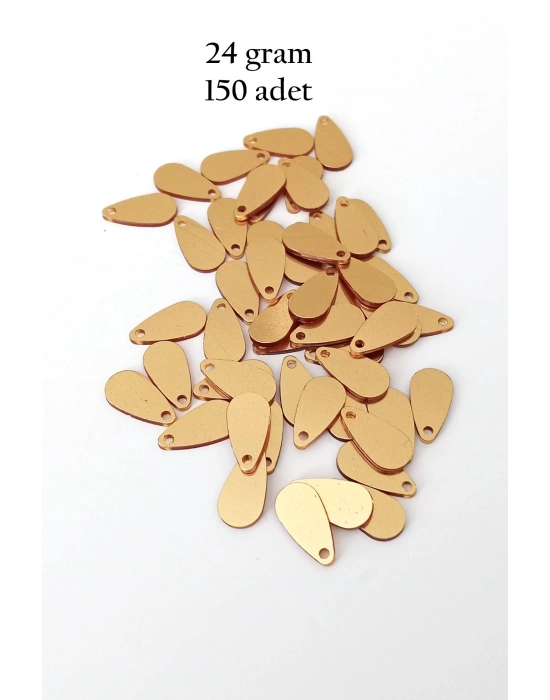Oya Abiye Bileklik Kolye Pleksi Metalik Plastik Pul Altın Renk 24 gram 150 adet - BNC544