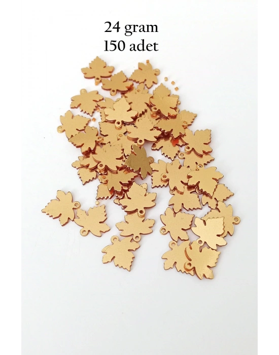 Oya Abiye Bileklik Kolye Pleksi Metalik Plastik Pul Altın Renk 24 gram 150 adet - BNC551