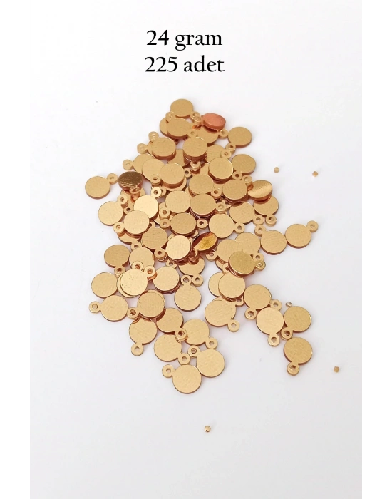 Oya Abiye Bileklik Kolye Pleksi Metalik Plastik Pul Altın Renk 24 gram 225 adet - BNC553