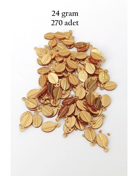 Oya Abiye Bileklik Kolye Pleksi Metalik Plastik Pul Altın Renk 24 gram 270 adet - BNC538