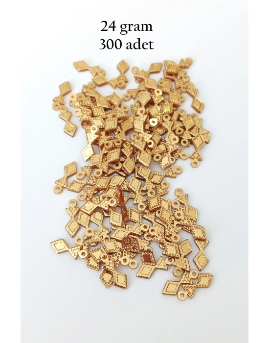 Oya Abiye Bileklik Kolye Pleksi Metalik Plastik Pul Altın Renk 24 gram 300 adet - BNC536