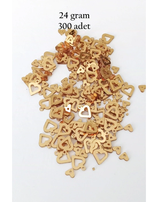 Oya Abiye Bileklik Kolye Pleksi Metalik Plastik Pul Altın Renk 24 gram 300 adet - BNC548