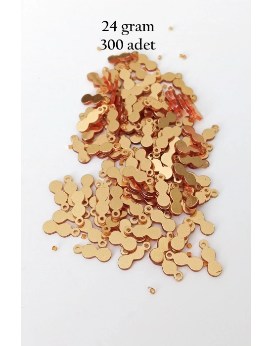 Oya Abiye Bileklik Kolye Pleksi Metalik Plastik Pul Altın Renk 24 gram 300 adet - BNC552