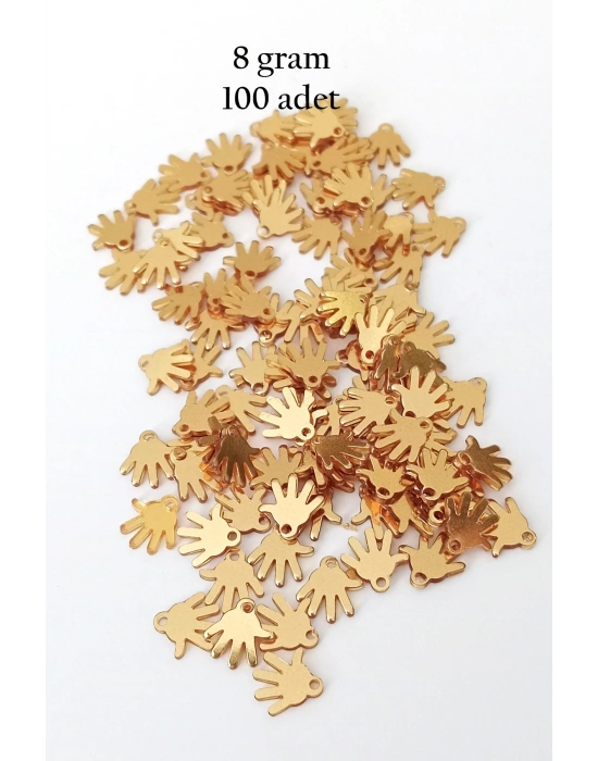 Oya Abiye Bileklik Kolye Pleksi Metalik Plastik Pul Altın Renk 8 gram 100 adet - BNC485