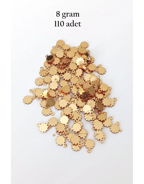 Oya Abiye Bileklik Kolye Pleksi Metalik Plastik Pul Altın Renk 8 gram 110 adet - BNC474