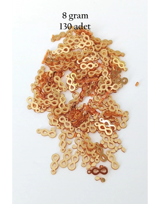 Oya Abiye Bileklik Kolye Pleksi Metalik Plastik Pul Altın Renk 8 gram 130 adet - BNC487