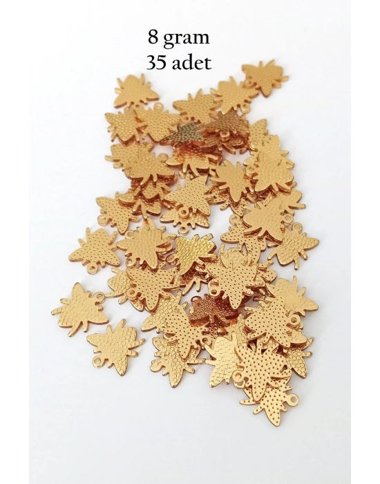 Oya Abiye Bileklik Kolye Pleksi Metalik Plastik Pul Altın Renk 8 gram 35 adet - BNC481