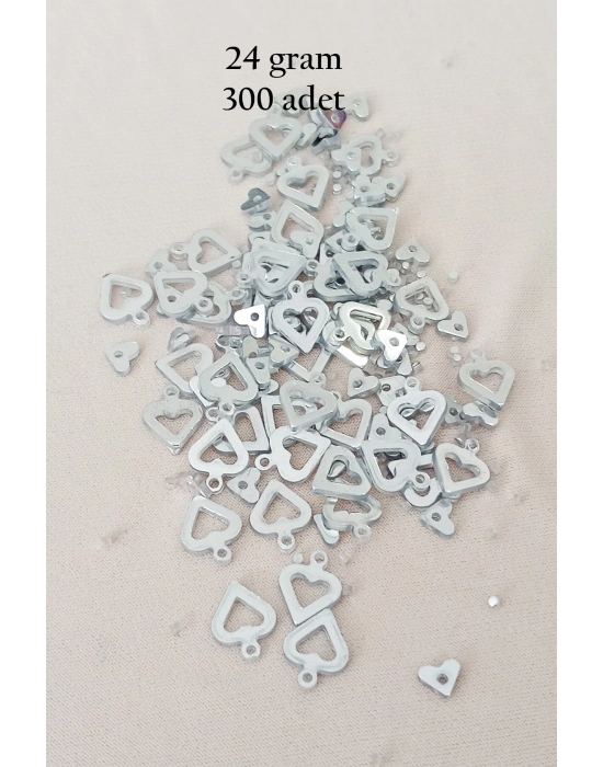 Oya Abiye Bileklik Kolye Pleksi Metalik Plastik Pul Gümüş Renk 24 gram 300 adet - BNC571