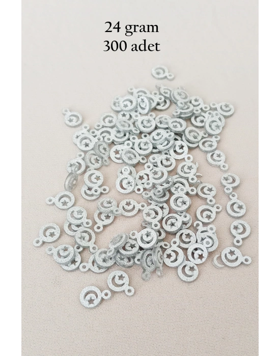 Oya Abiye Bileklik Kolye Pleksi Metalik Plastik Pul Gümüş Renk 24 gram 300 adet - BNC576