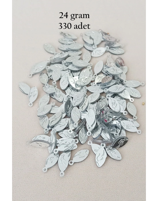 Oya Abiye Bileklik Kolye Pleksi Metalik Plastik Pul Gümüş Renk 24 gram 330 adet - BNC575