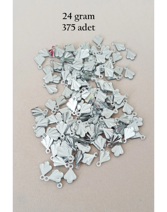 Oya Abiye Bileklik Kolye Pleksi Metalik Plastik Pul Gümüş Renk 24 gram 375 adet - BNC587