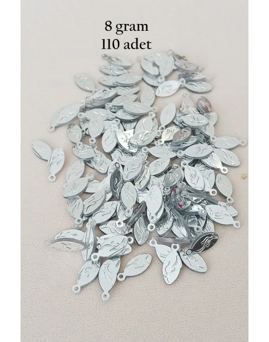 Oya Abiye Bileklik Kolye Pleksi Metalik Plastik Pul Gümüş Renk 8 gram 110 adet - BNC515