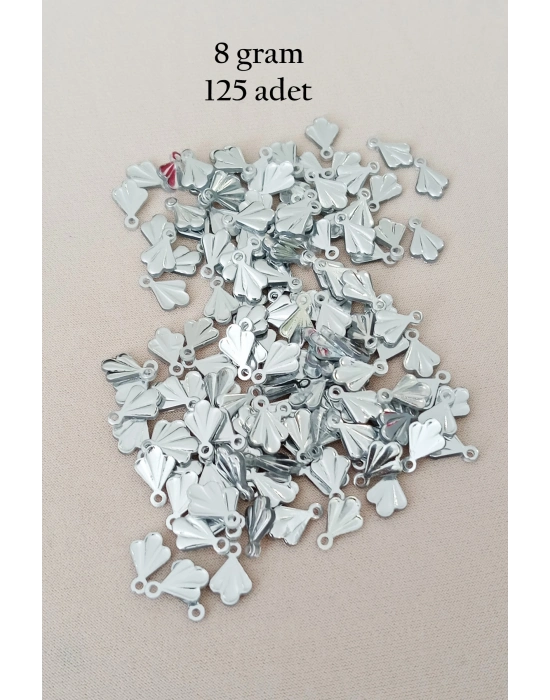 Oya Abiye Bileklik Kolye Pleksi Metalik Plastik Pul Gümüş Renk 8 gram 125 adet - BNC527