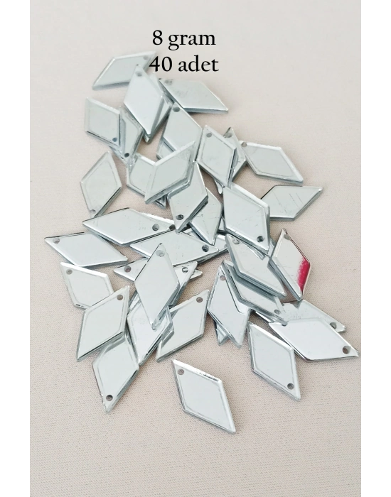 Oya Abiye Bileklik Kolye Pleksi Metalik Plastik Pul Gümüş Renk 8 gram 40 adet - BNC517