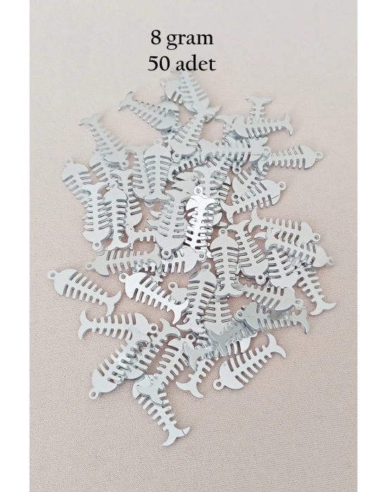 Oya Abiye Bileklik Kolye Pleksi Metalik Plastik Pul Gümüş Renk 8 gram 50 adet - BNC529