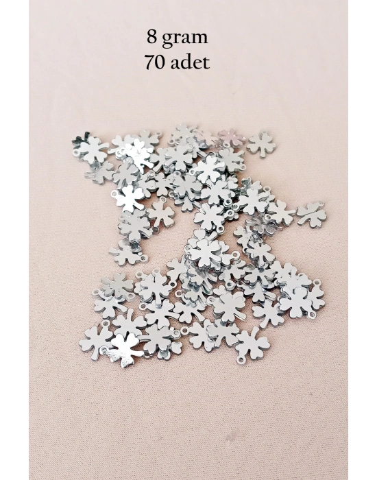 Oya Abiye Bileklik Kolye Pleksi Metalik Plastik Pul Gümüş Renk 8 gram 70 adet - BNC502