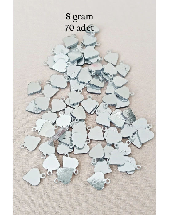 Oya Abiye Bileklik Kolye Pleksi Metalik Plastik Pul Gümüş Renk 8 gram 70 adet - BNC530