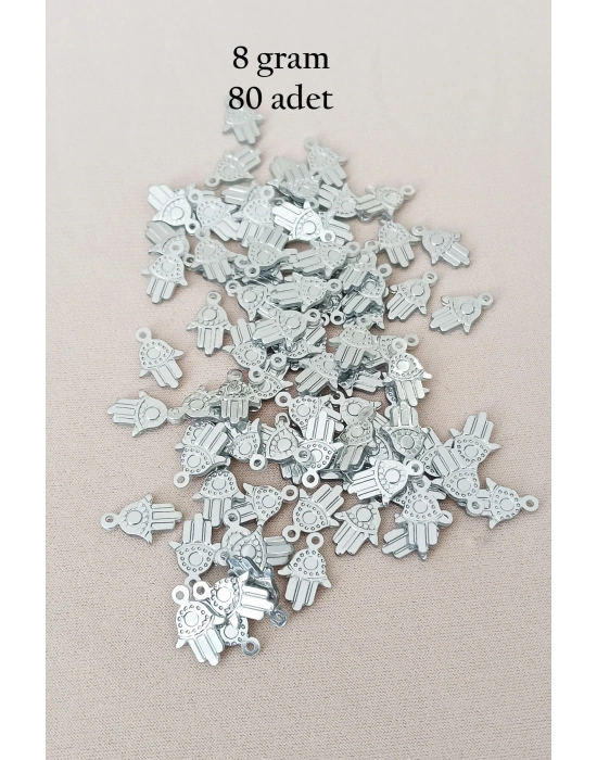 Oya Abiye Bileklik Kolye Pleksi Metalik Plastik Pul Gümüş Renk 8 gram 80 adet - BNC526