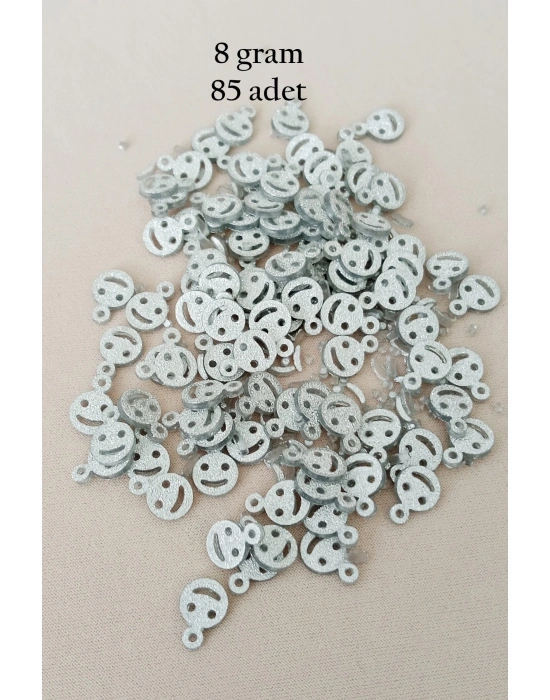 Oya Abiye Bileklik Kolye Pleksi Metalik Plastik Pul Gümüş Renk 8 gram 85 adet - BNC525