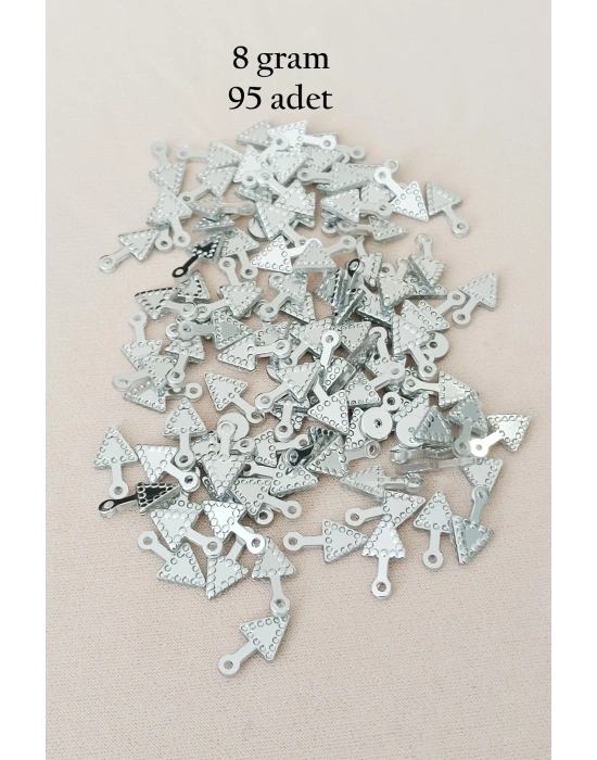 Oya Abiye Bileklik Kolye Pleksi Metalik Plastik Pul Gümüş Renk 8 gram 95 adet - BNC505