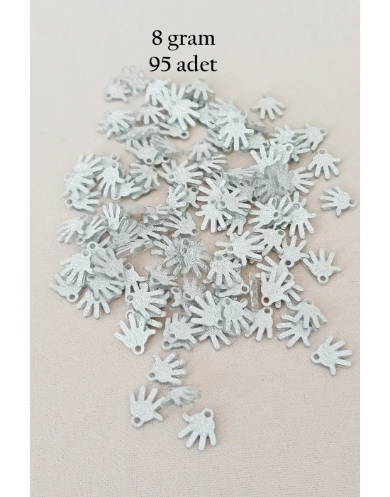 Oya Abiye Bileklik Kolye Pleksi Metalik Plastik Pul Gümüş Renk 8 gram 95 adet - BNC519