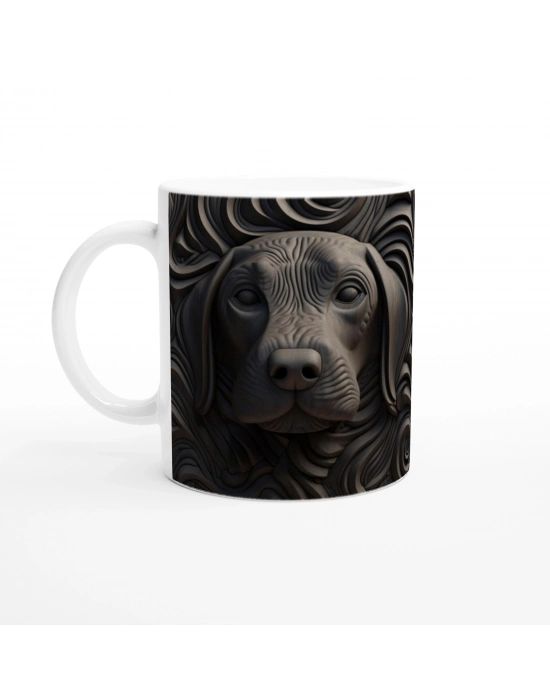 Oyma Stil Siyah Köpek Kupa Bardak