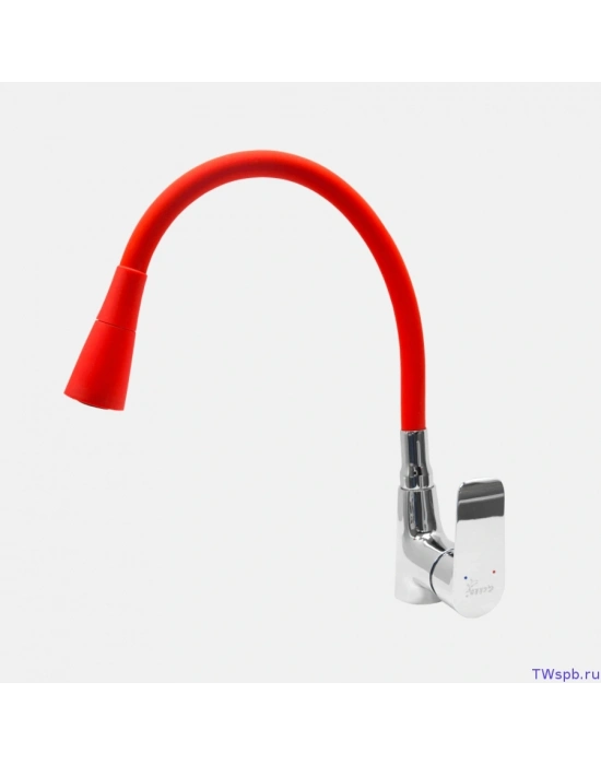 Oynar Başlıklı Çelik Spiral Üzeri Silikon Kaplama Musluk Başlığı Kobra Fonksiyonlu Musluk - Kırmızı
