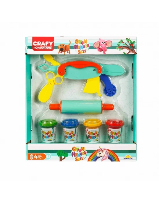 Oyun Hamuru Şekillendirme Seti 200 gr 6 Parça Pembe Merdane