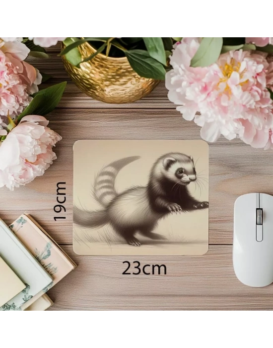 Oyunbaz Gelincik Figürlü Mouse Pad - 19x23 cm 2 mm Dikdörtgen İthal Baskılı Mouse Pad