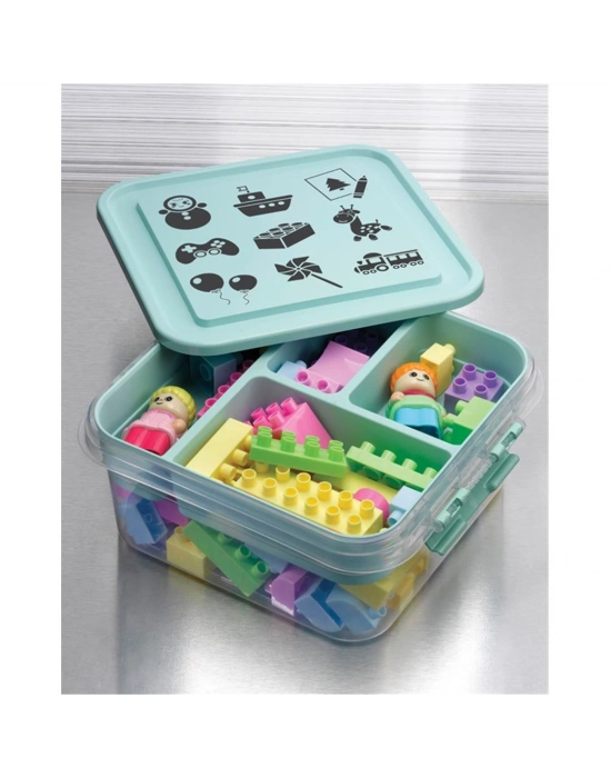 Oyuncak Saklama Kutusu - Çok Amaçlı Bölmeli Oyuncak Saklama Kutusu