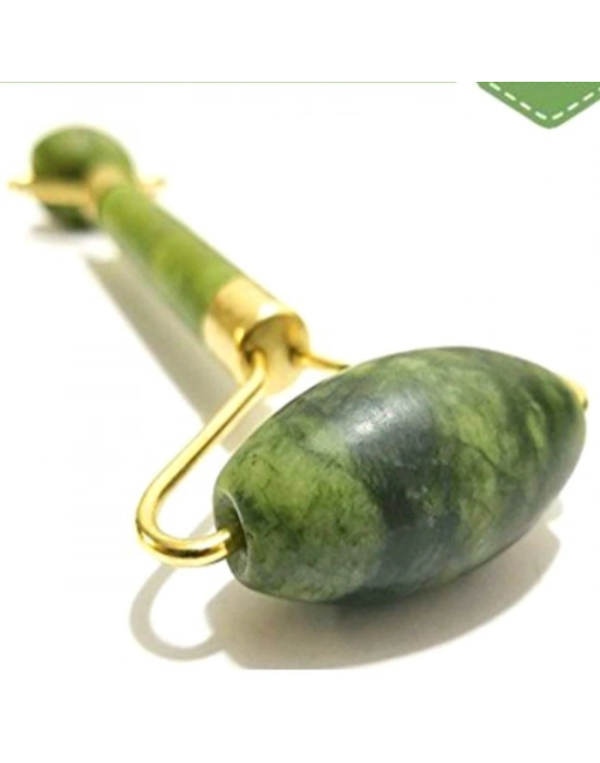 ®  Özel Süngerli Kutusunda Kırılmaz Çift Taraflı 2li Cilt Yüz Masaj Aleti Jade Roller Yeşim Taş