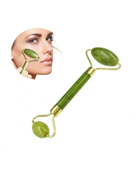 ®  Özel Süngerli Kutusunda Kırılmaz Çift Taraflı 2li Cilt Yüz Masaj Aleti Jade Roller Yeşim Taş